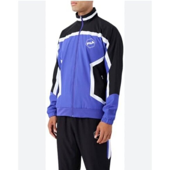 Fila Sanz Wind Full Zip Windbreaker Jacket - Purple/Black/White - Men's Size M - Picture 1 of 7